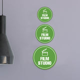 Circle Plus Film Studio Wall or Door Sign | Easy Installation | Business & Studio Signage