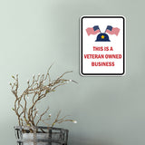 Portrait Round Plus This Is A Veteran Owned Business Door or Wall Sign Honor Veterans with Military Signs | US Pride | Veteran Gratitude and Discount Signs