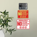 Signs ByLITA Classic Framed Absolutely No Loitering No Panhandling No Soliciting Wall or Door Sign