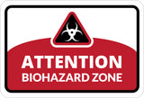Classic Framed Plus Attention Biohazard Zone Door or Wall Sign | Workplace Health and Safety Warning Signage