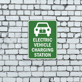 Portrait Round Plus Electric Vehicle Charging Station Door or Wall Sign | Electric Vehicle Charging Station | Parking