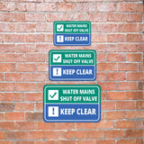 Classic Framed Plus Water Mains Shut Off Valve Keep Clear Wall or Door Sign | Health & Safety Warning Signage