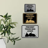 Signs ByLITA Classic Framed Prevent Trash Bag Leaks Wall or Door Sign