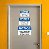 Classic Framed Plus Notice Aisle Must Be Kept Clear At All Times Door or Wall Sign | Health & Safety Signage