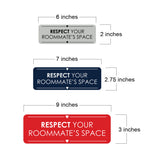 Signs ByLITA Standard Respect Your Roommate’s Space Door or Wall Sign Easy Installation | Shared Accommodation | Sign for Home, Business, AirBNB and Office Spaces
