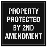 Signs ByLITA Square Property Protected by 2nd Amendment Sign - Easy Installation | Durable Material