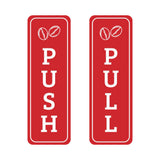 Signs ByLITA Vertical Push and Pull Door Signs (Coffee Beans) Door Sign