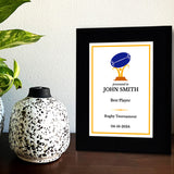 Rugby Customizable Black Frame Wooden Award Plaque | Easel Mount Option | Achievement and Recognition Personalizable Plaques
