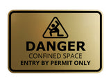 Signs ByLITA Classic Framed Danger: Confined Space - Entry by Permit Only Door or Wall Sign Easy Installation | Health And Safety | Building And Warning Signs