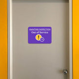 Classic Framed Plus Awaiting Inspection - Out of Service Door or Wall Sign | Safety and Maintenance
