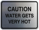 Signs ByLITA Classic Framed CAUTION WATER GETS VERY HOT Door or Wall Sign Durable Plastic | Easy Installation | Elegant Design