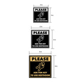 Signs ByLITA Square Please Ask For Key To Use Restroom Door or Wall Sign | Public Signage