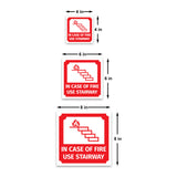Square Plus In Case of Fire Use Stairway Door or Wall Sign | Workplace Cleaning Signage
