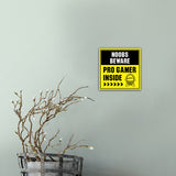 Square Plus Noobs Beware: Pro Gamer Inside Wall or Door Sign | Easy Installation | Gaming Room Signage