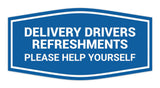 Signs ByLITA Fancy Delivery Drivers Refreshments Please Help Yourself Wall or Door Sign