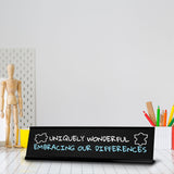 Uniquely Wonderful Embracing Our Differences Acrylic Desk Sign (2x8") | Classroom Special Needs Support