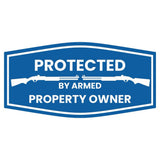 Signs ByLITA Fancy Protected by Armed Property Owner (Shotgun) Door or Wall Sign | Home Security Warning Sign