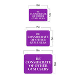 Classic Framed Plus Be Considerate Of Other Gym Users Door or Wall Sign | Gym Etiquette