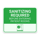 Classic Framed Plus Sanitizing Required Before Entering Patient Rooms Door or Wall Sign | Hygiene and Safety Signage