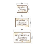Classic Framed Plus Oficina de la Secretaria de la Iglesia — Church Secretary's Office Door or Wall Sign | Spanish - Church Room & Area Signs