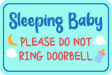 Classic Framed Plus Sleeping Baby Please Do Not Ring Doorbell Wall or Door Sign | Friendly Home Signage