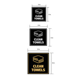 Signs ByLITA Square Clean Towels Door or Wall Sign | Public Signage