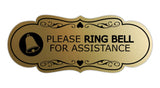 Designer Please Ring Bell for Assistance (Classic Bell) Wall or Door Sign