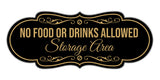 Signs ByLITA Designer No Food or Drinks Allowed in Storage Area Wall or Door Sign