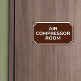 Notched Standard Air Compressor Room Wall or Door Sign | Fire/Emergency/Electrical/Security Safety Signs