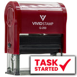 Vivid Stamp Task Started Self-Inking Rubber Stamps Teachers And Schools | Motivational Stamps For Children | Re-inkable Ink Pad