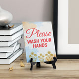 Signs ByLita Please Wash Your Hands, Blue Watercolor Table Sign (6 x 8")