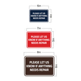 Signs ByLITA Classic Framed Please Let Us Know If Anything Needs Repair Door or Wall Sign | Eco-Friendly Home Signs