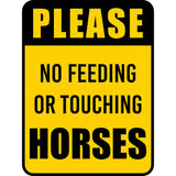Portrait Round Plus Please No Feeding Or Touching Horses Wall or Door Sign | Farm/Barn Warning Signage
