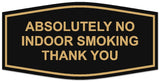 Signs ByLITA Fancy Absolutely No Indoor Smoking Thank you Sign | Legible Lettering | Easy No-Tool Installation | Powerful Foam Tape
