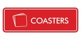 Signs ByLITA Standard Coasters Door or Wall Sign Easy Installation | Durable Construction | Kitchen Essentials | Hygiene | AirBnB Signs