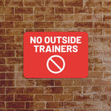 Classic Framed Plus No Outside Trainers Door or Wall Sign | Gym Etiquette