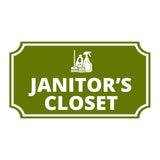 Notched Standard Janitor's Closet Wall or Door Sign | Facilities and Rooms Sign