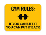 Classic Framed Plus Gym Rules: If You Can Lift It You Can Put It Back Door or Wall Sign | Gym Etiquette