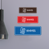 Signs ByLITA Standard Knives Door or Wall Sign Easy Installation | Durable Construction | Kitchen Essentials | Hygiene | AirBnB Signs