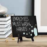 Signs ByLITA Employees Must Wash Hands, Hygiene Table Sign, 6" x 8"