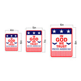 Portrait Round Plus In God We Trust Door or Wall Sign | Easy Installation | Patriotic Stars and Stripes USA Pride Sign