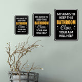 Portrait Round Plus My Aim is To Keep This Bathroom Clean Your Aim Will Help Wall or Door Sign | Office & Workspace Bathroom Signage