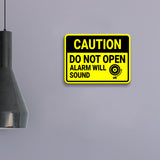 Classic Framed Plus Caution Do Not Open Alarm Will Sound Door or Wall Sign | Safety Signage