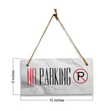 No Parking 5" x 10" Hanging Wall or Door Sign | Rustic Twine | Signs for Home and Business