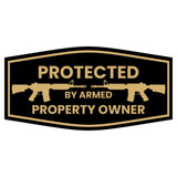 Signs ByLITA Fancy Protected by Armed Property Owner (M-16) Door or Wall Sign | Home Security Warning Sign