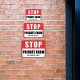 Classic Framed Plus Stop Private Farm Entrance Only Door or Wall Sign | Farm/Barn Warning Signage