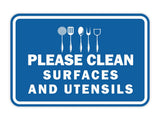 Classic Framed Please Clean Surfaces and Utensils Wall or Door Sign
