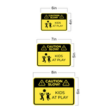 Classic Framed Plus Caution Slow! Kids At Play Wall or Door Sign | Children Safety Sign
