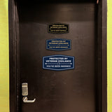 Signs ByLITA Fancy Protected by Veteran Vigilance: You've Been Warned! Easy Installation | Honor Veterans with Military Signs | US Pride | Businesses and Homes Wall or Door Sign