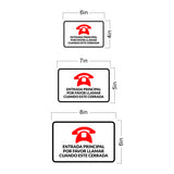 Classic Framed Plus Entrada Principal Por Favor Llamar Cuando Este Cerrada Door or Wall Sign | Bilingual | Warehouse Sign